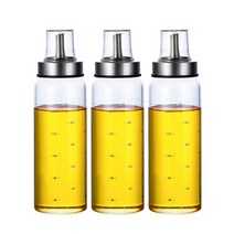 카페로메오 내열 유리 스텐일자캡 오일병 300ml x 3p + 스티커, 1세트