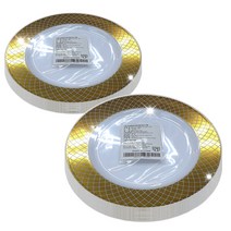 쓱싹 고급 플라스틱 체크골드 일회용 접시 18.5cm, 10개입, 2개