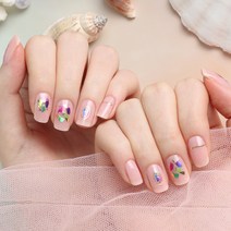 글로시블라썸 젤 샤인 스트립 컨템포러리 네일스티커, 비비드쉘, 1개