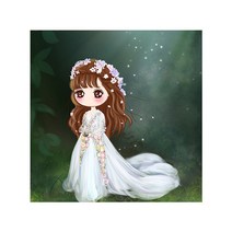 케이엠엘리 5D 러블리걸 시리즈 보석 십자수 20 x 20 cm, D, 1개