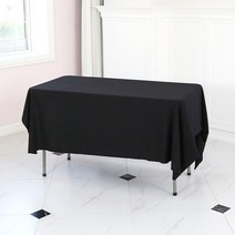 에스엠파티 박음질 마감 모던 스판 행사용 테이블보, 블랙, 180 x 155 cm