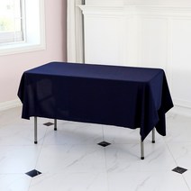 에스엠파티 박음질 마감 행사용 테이블보, 네이비, 6인(300 x 155cm)