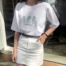 엔비룩 여성용 선인장 상큼 반팔 티셔츠