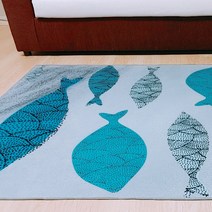 카펫클로 딥블루피쉬 북유럽풍 카페트