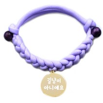 펫츠룩 반려동물 데일리 원형 펜던트 목걸이 길냥이아니에요, 목걸이(퍼플), 팬던트(골드)