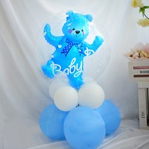 와우파티코리아 러브 리틀베어 풍선기둥 세트, 블루, 2세트