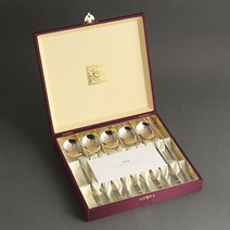 인스푼 장수거북 24K 실버 수저세트, 1세트, 수저 5p + 젓가락 5p + 실크케이스 + 품질보증서 + 쇼핑백, 혼합 색상