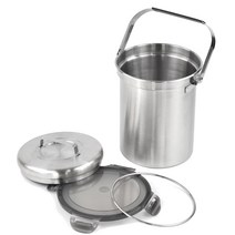 투웨이 스텐 음식물 쓰레기통 3L + 뚜껑 2종 세트, 혼합색상