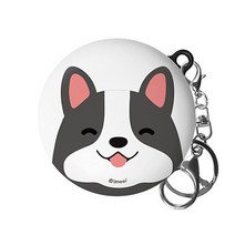 아이무이 눈떠 LG 톤플러스 프리 이어폰 하드 케이스 + 키링, 프렌치불독