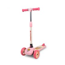 파파스토이 비덕 캐릭터 접이식 LED 바퀴 킥보드 2020년, 핑크