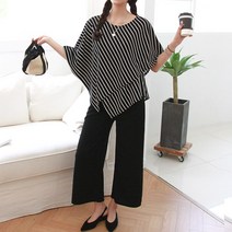 스트라이프케이프 임산부 상하세트
