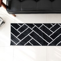 모던헤링본 주방매트, 블랙