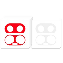 누아트 갤럭시 버즈플러스 철가루 방지 스티커, 레드 4개입, 투명 2개입
