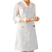 블럭마트 패브릭 린넨 앞치마, 라이트그레이, 1개