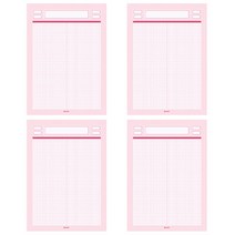 비온뒤 B5 라벨 모눈패드, 핑크, 4개