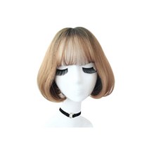 뿌이뿌이가발 여성 짧은 단발머리 통가발 바운딩, 밀크브라운, 1개