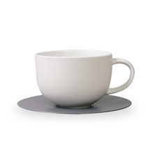 보울보울 볼볼홈파티 시리얼 라떼머그 450ml + 소서, 밀크화이트(머그), 차콜그레이(소서), 1세트