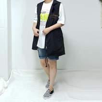 핑크홀릭 포인트 플라워자수 후드 야상조끼