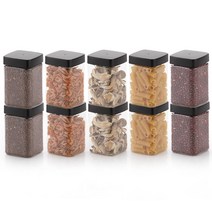 비프로젝트 냉장고 사각 보관용기 중 600ml x 10p + 스티커 블랙 16종 + 화이트 16종 세트, 1세트