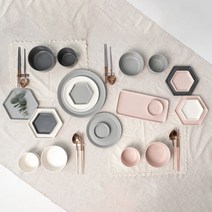 마리벨 4인 홈세트 디너 세트 26p, 블루밍그레이,코지핑크,크림화이트,미스티차콜, 공기 4p + 대접 4p + 소스볼 2p + 수저받침 4p + 원형접시 대 + 소 2p + 육각접시 중 4p + 소 4p + 직사각접시