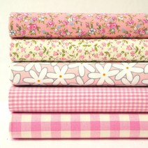 슈슈룸 꽃 체크 패브릭원단 5종 세트 SH-026