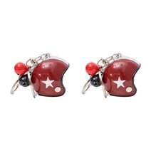 앤티스 헬멧디자인 오토바이 커플키링, 2개, 스타레드