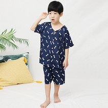 씨엘스토리 남아용 강아지껌 여름 인견 잠옷 상하의 세트