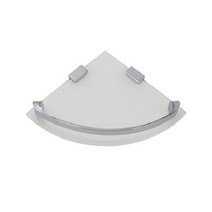 코코스 강화유리 화장실 코너 선반, 화이트 + 크롬