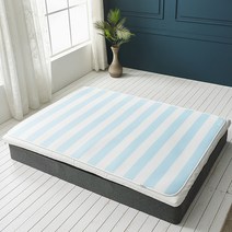 더코이즈 3D 에어매쉬 통풍 여름 쿨매트, 블루 스트라이프