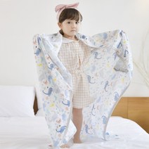 아띠블랑 쿨링 인견 유아블랭킷 L, 블루다이노