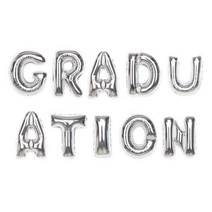 파티해 알파벳 은박 풍선 세트 GRADUATION, 실버, 1세트