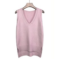 공블리 트렌디 언발 브이넥 니트 베스트 조끼 CST1153