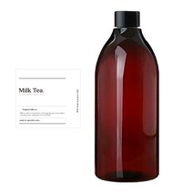 AP1000갈색 페트병 1000ml + 검정캡 + 스티커 클래식밀크티, 10세트