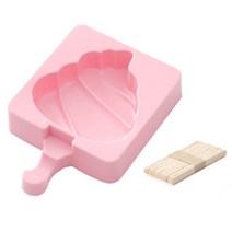 YOU&ME 성화 아이스크림 실리콘 몰드 BG012 + 나무막대기 20p, 핑크, 1세트