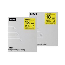 제이씨라인 엡손 호환 라벨테이프 SC18YW 18mm 2p, 노랑바탕 + 검정글자