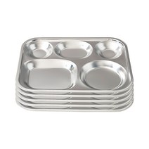 스텐 무광 3찬 유아 아동식판 5p, 식판 5p