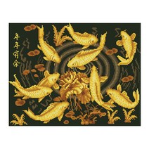 아이러브페인팅 동물 DIY 보석십자수 50 x 40 cm, 황금잉어, 1세트