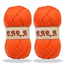 미소털실 카라 뜨개실 90g x 2p, 931 캐롯오렌지, 2개