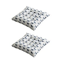 윰스 프린팅 린넨 사각 방석 블루웨일 45cmX45cm 2개