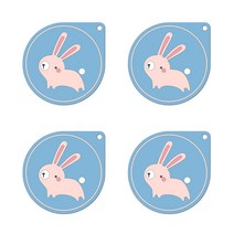 알럽홈 애니멀프린팅 PVC 플레이팅 코스터 4p, 토끼
