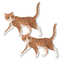 패션포인트 자수 와펜, 치즈냥, 2개