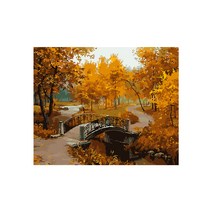 풍경화 그리기 DIY, 가을 공원 다리