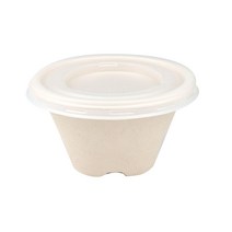 더담다 크라프트 펄프 원형 소스컵 350ml + 뚜껑 세트, 100세트, 1개