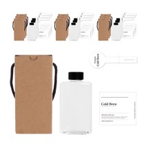 통통납작 공병 500ml + 일반캡 검정 + 전용박스 통통 500-1C + 클래식콜드브루 스티커 + 봉인스티커, 10세트