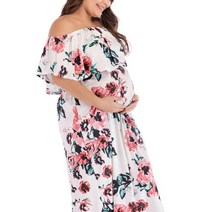 올나인 오프숄더 플로럴셔링 임산부 원피스