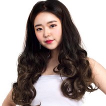 웨이브 붙임머리 블랙 5p, 애쉬브라운, 1세트