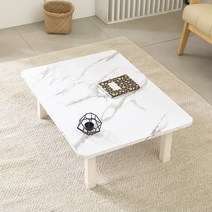 접이식 상다리 테이블 1000 x 600 mm, 상다리(화이트), 상판(마블링)