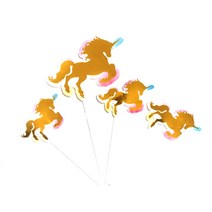 파티팡 케이크토퍼 데코픽 유니콘 4p, 혼합색상, 10세트