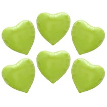 하트 은박풍선 35cm, 파스텔라임, 6개