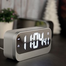 모던 오피스 LED 디지털 탁상시계, 화이트